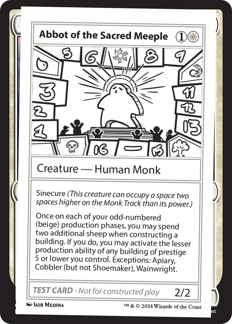 {C} Abbot of the Sacred Meeple [Mystery Booster 2 Playtest Cards][MB2 PLAYTEST]