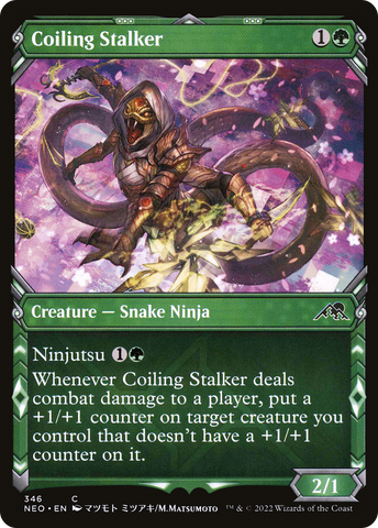 {C} Coiling Stalker (Showcase Ninja) [Kamigawa: Neon Dynasty][NEO 346]