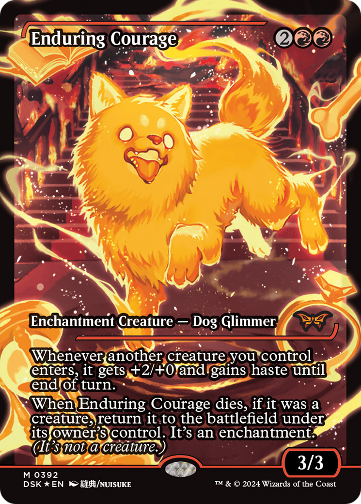 {@R} Enduring Courage (Japan Showcase - Japanese) [Duskmourn: House of Horror][JP DSK 392]
