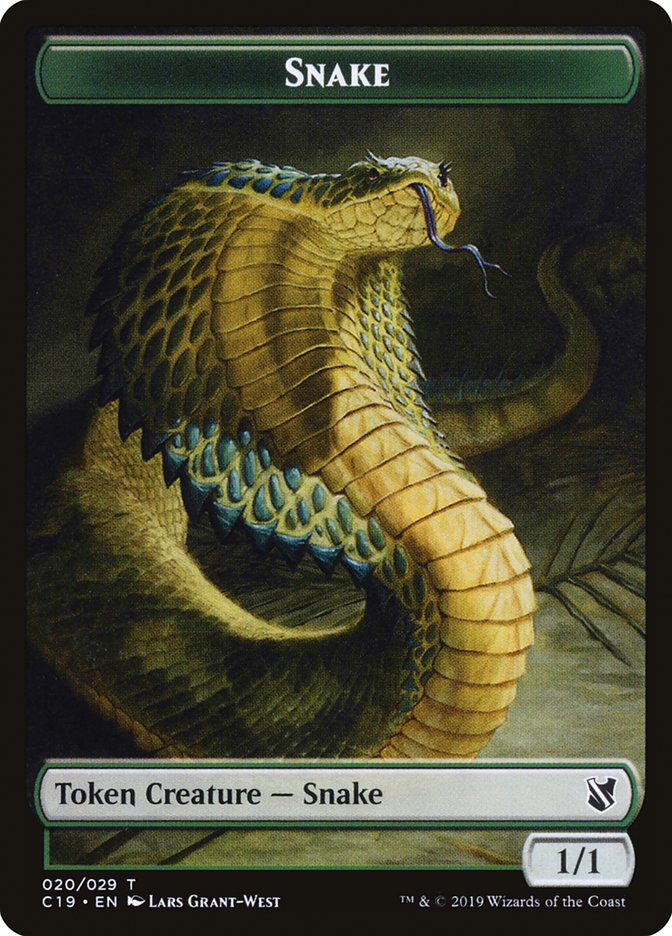 {T} Plant // Snake Double-sided Token [Commander 2019 Tokens][TC19 017]