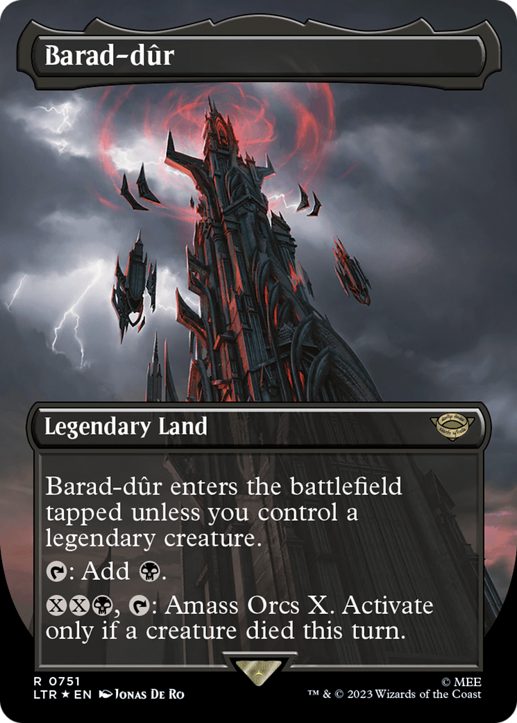 {R} Barad-dur (0751) (Borderless) (Surge Foil) [The Lord of the Rings: Tales of Middle-Earth][LTR 751]