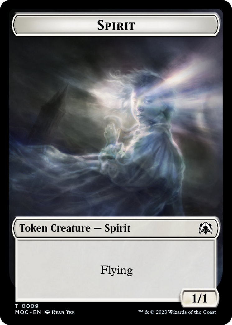 {T} Spirit (9) // Spirit (13) Double-Sided Token [March of the Machine Commander Tokens][TMOC 9//13]