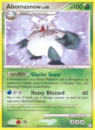 [PKM-R] Abomasnow (19/123) [Diamond & Pearl: Mysterious Treasures]