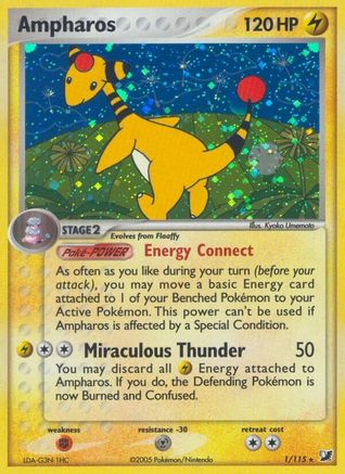 [PKM-R] Ampharos (1/115) (Stamped) [EX: Unseen Forces]
