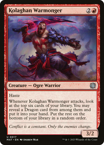 {C} Kolaghan Warmonger [March of the Machine: The Aftermath][MAT 017]