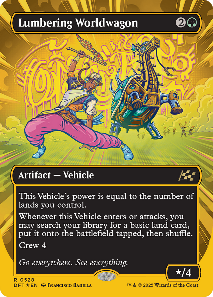 {@R} Lumbering Worldwagon (Borderless) (First-Place Foil) [Aetherdrift][DFT 528]