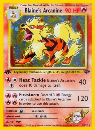[PKM] Blaine's Arcanine (1/132) [Gym Challenge 1st Edition]