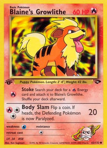 [PKM] Blaine's Growlithe (62/132) [Gym Challenge 1st Edition]