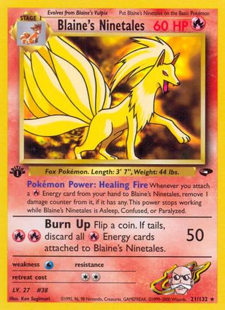 [PKM] Blaine's Ninetales (21/132) [Gym Challenge 1st Edition]