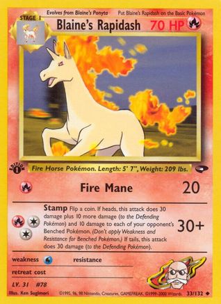 [PKM-C] Blaine's Rapidash (33/132) [Gym Challenge 1st Edition]
