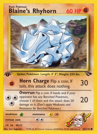 [PKM] Blaine's Rhyhorn (65/132) [Gym Challenge 1st Edition]