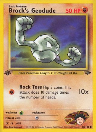 [PKM] Brock's Geodude (68/132) [Gym Challenge 1st Edition]