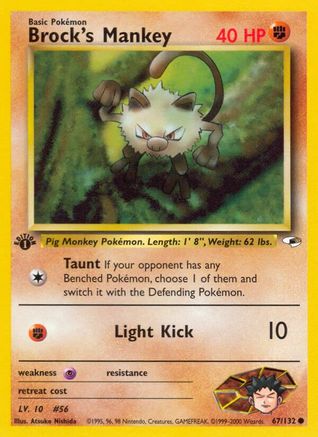 [PKM] Brock's Mankey (67/132) [Gym Heroes 1st Edition]