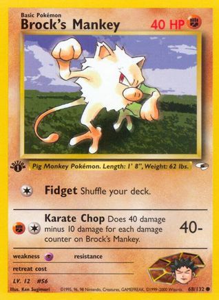 [PKM] Brock's Mankey (68/132) [Gym Heroes 1st Edition]