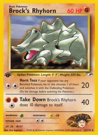 [PKM-R] Brock's Rhyhorn (22/132) [Gym Heroes 1st Edition]