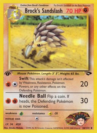[PKM] Brock's Sandslash (36/132) [Gym Challenge 1st Edition]
