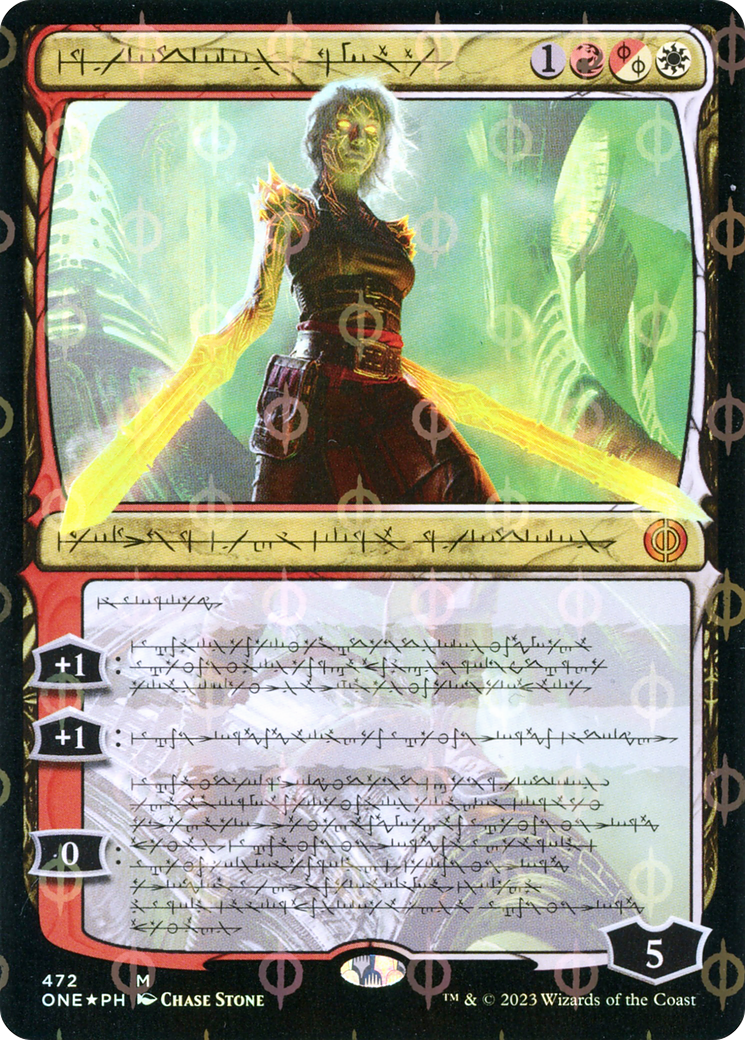 {R} Nahiri, the Unforgiving (Phyrexianized Step-and-Compleat Foil) [Phyrexia: All Will Be One][ONE 472]