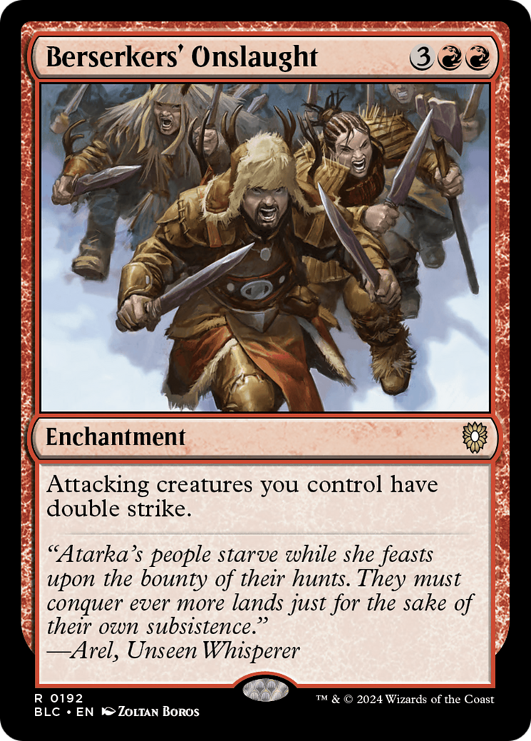 {R} Berserkers' Onslaught [Bloomburrow Commander][BLC 192]