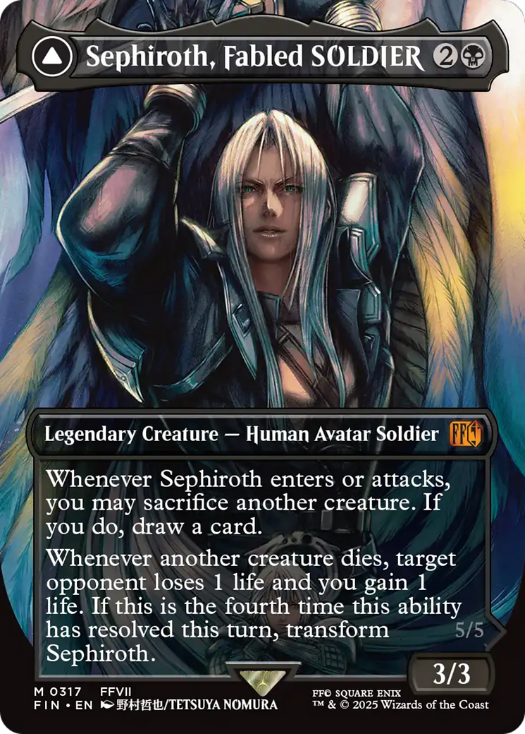 {@@FIN R} Sephiroth, Fabled SOLDIER // Sephiroth, One-Winged Angel (Borderless) (0317) [FINAL FANTASY][FIN 317]