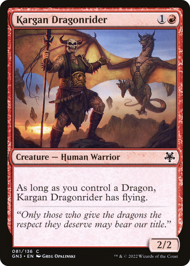 {C} Kargan Dragonrider [Game Night 2022][GN3 081]