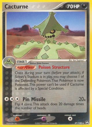 [PKM] Cacturne (27/108) (Stamped) [EX: Power Keepers]