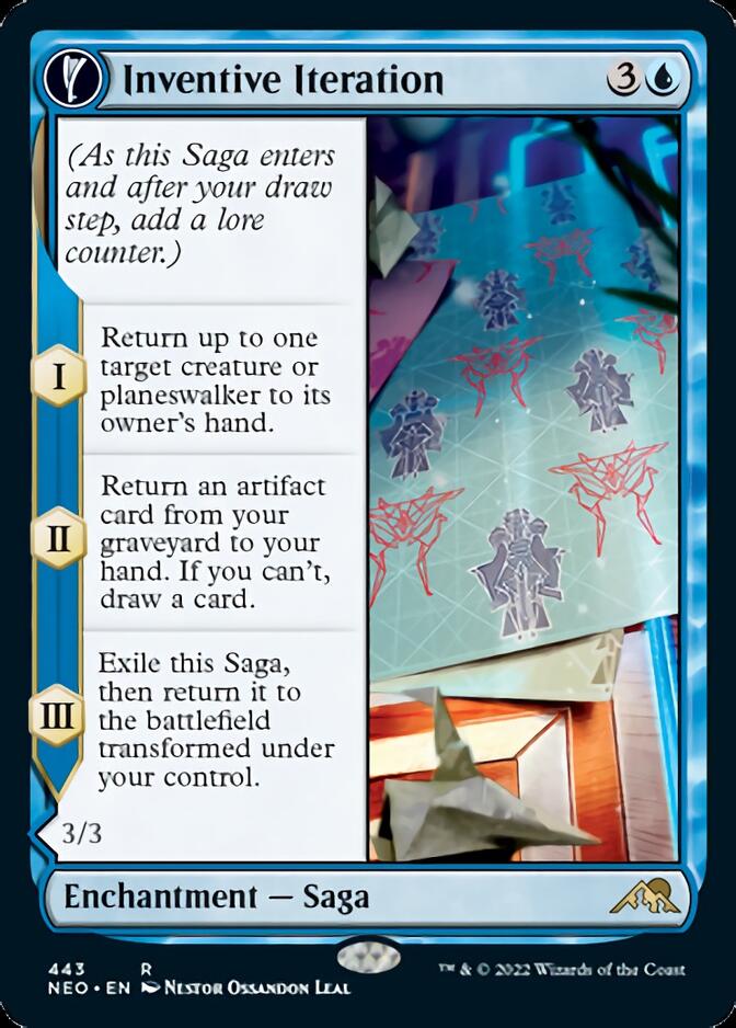 {R} Inventive Iteration // Living Breakthrough (Extended Art) [Kamigawa: Neon Dynasty][NEO 443]
