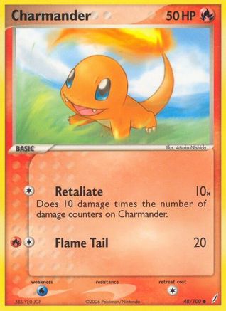 [PKM] Charmander (48/100) (Stamped) [EX: Crystal Guardians]
