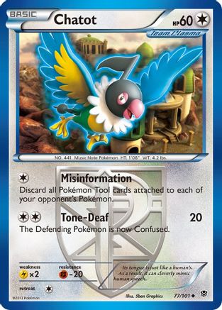 [PKM] Chatot (77/101) [Black & White: Plasma Blast]