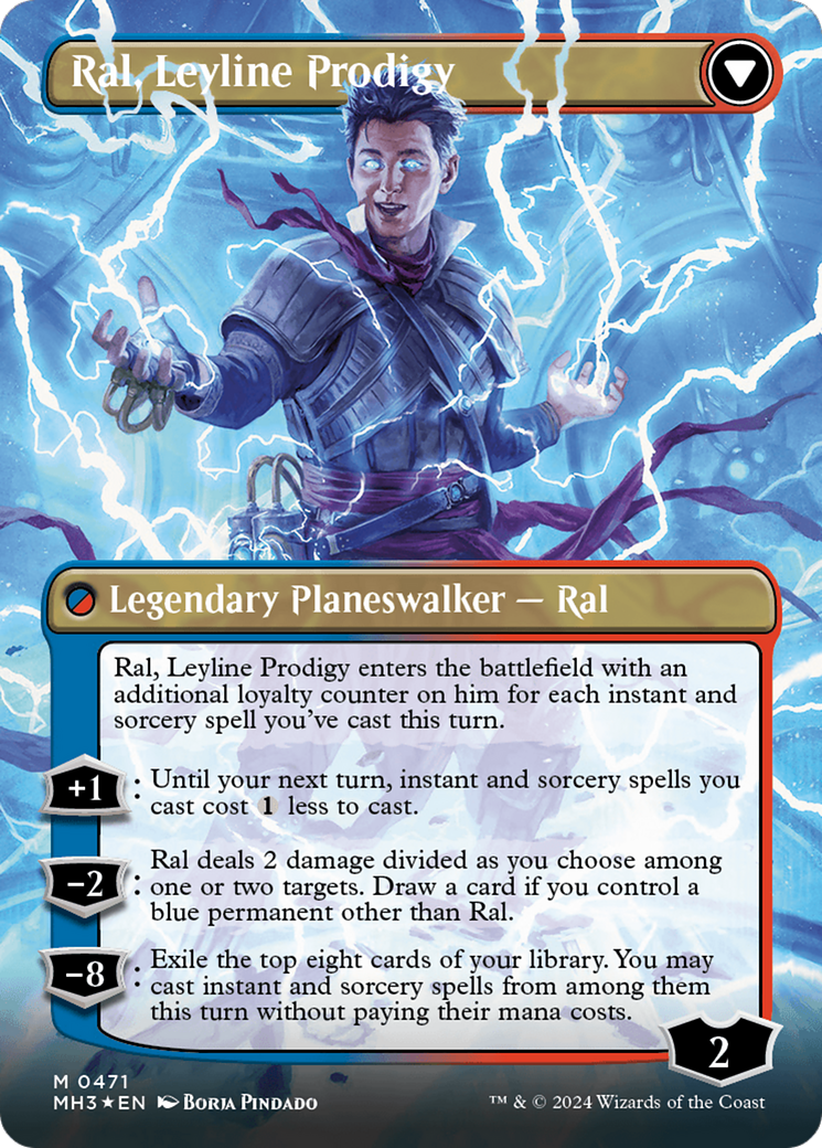 {R} Ral, Monsoon Mage // Ral, Leyline Prodigy (Borderless) (Textured Foil) [Modern Horizons 3][MH3 471]
