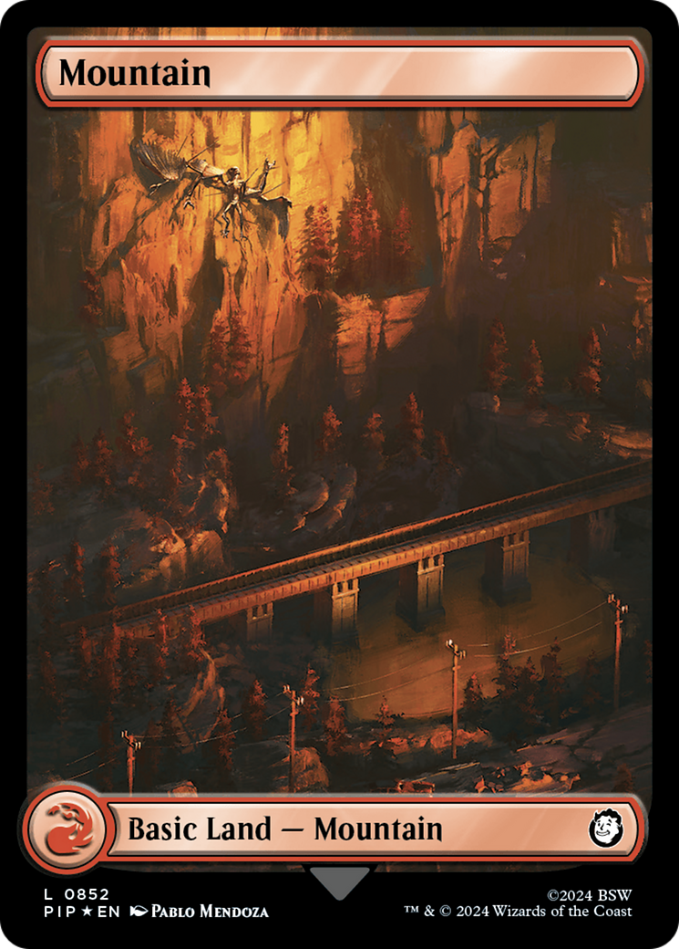 {B} Mountain (0852) (Surge Foil) [Fallout][PIP 852]