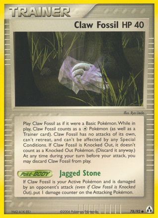 [TR] Claw Fossil (78/92) (Stamped) [EX: Legend Maker]