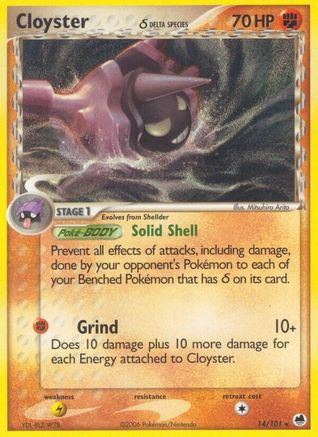 [PKM] Cloyster (14/101) (Delta Species) (Stamped) [EX: Dragon Frontiers]