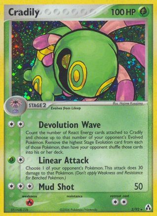 [PKM] Cradily (3/92) (Stamped) [EX: Legend Maker]