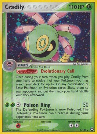 [PKM-R] Cradily (7/108) (Stamped) [EX: Power Keepers]