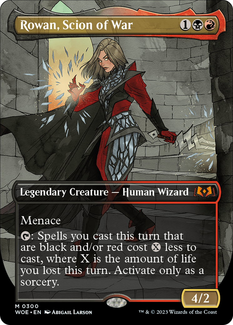 {@R} Rowan, Scion of War (Borderless Alternate Art) [Wilds of Eldraine][WOE 300]