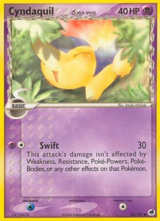 [PKM] Cyndaquil (45/101) (Delta Species) (Stamped) [EX: Dragon Frontiers]