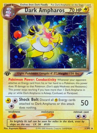 [PKM] Dark Ampharos (1/105) [Neo Destiny 1st Edition]