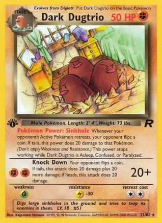 [PKM-R] Dark Dugtrio (23/82) [Team Rocket 1st Edition]