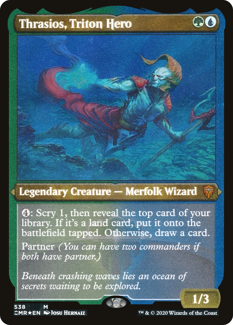 {R} Thrasios, Triton Hero (Etched) [Commander Legends][CMR 538]