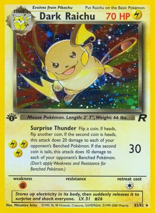 [PKM] Dark Raichu (83/82) [Team Rocket Unlimited]