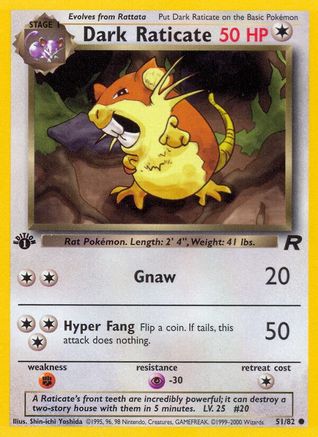 [PKM-C] Dark Raticate (51/82) [Team Rocket 1st Edition]