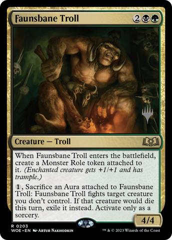 {@R} Faunsbane Troll (Promo Pack) [Wilds of Eldraine Promos][PP WOE 203]