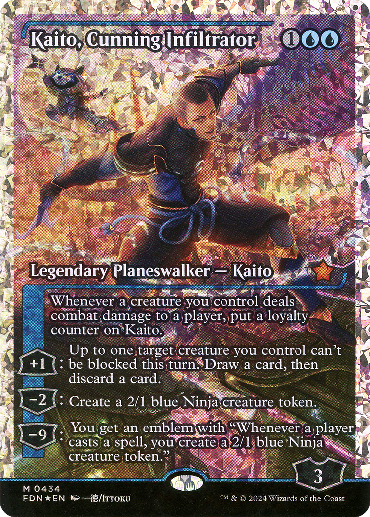 {@R} Kaito, Cunning Infiltrator (Showcase) (Fracture Foil) (Japanese) [Foundations][JP FDN 434]