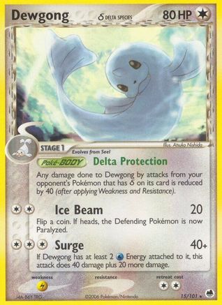 [PKM] Dewgong (15/101) (Delta Species) (Stamped) [EX: Dragon Frontiers]