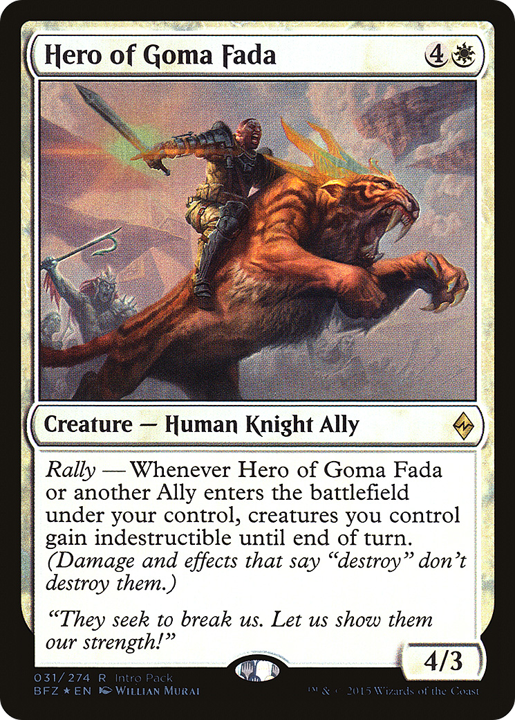{R} Hero of Goma Fada (Intro Pack) [Battle for Zendikar Promos][PA BFZ 031] - Misty Mountain Games