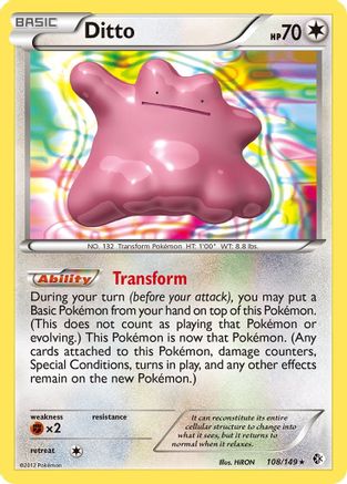 [PKM] Ditto (108/149) [Black & White: Boundaries Crossed]