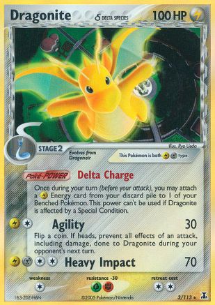 [PKM-R] Dragonite (3/113) (Delta Species) (Stamped) [EX: Delta Species]