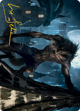{A} Stalking Predator Art Card (Gold-Stamped Signature) [Innistrad: Midnight Hunt Art Series][GS AMID 040]