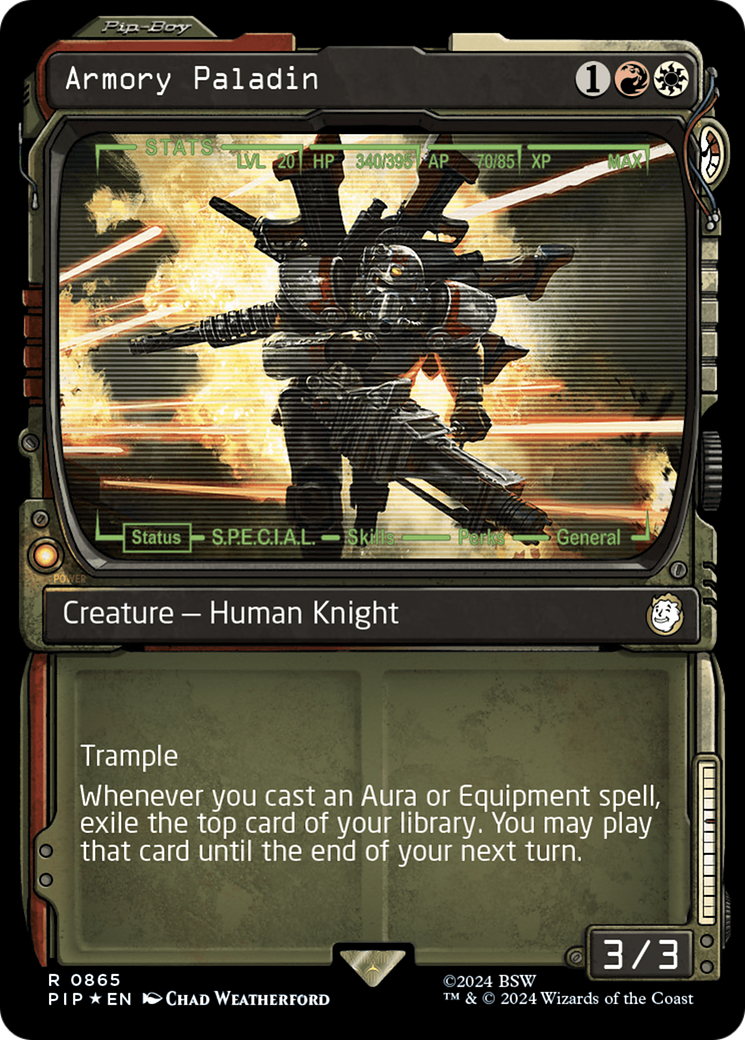 {R} Armory Paladin (Showcase) (Surge Foil) [Fallout][PIP 865]