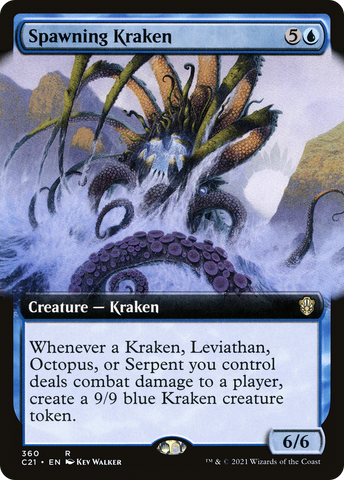 {R} Spawning Kraken (Extended Art) [Commander 2021][C21 360]